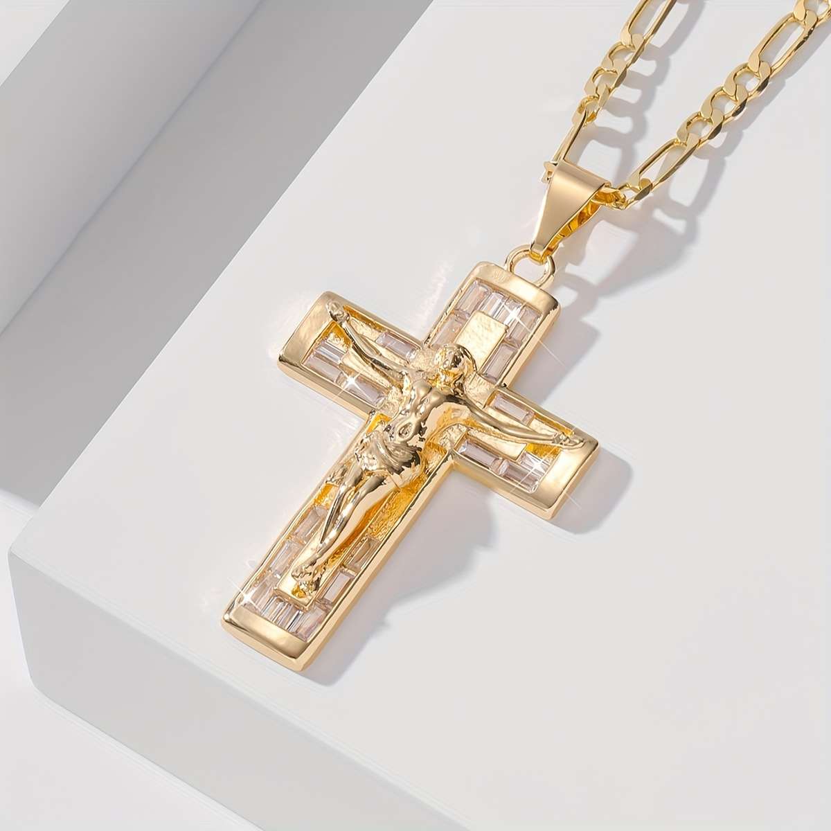 1 Piece Golden Yellow Jesus Theme Pendant