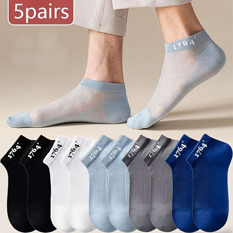 5 Pairs Of Mixed Colors One Size High Elastic Socks