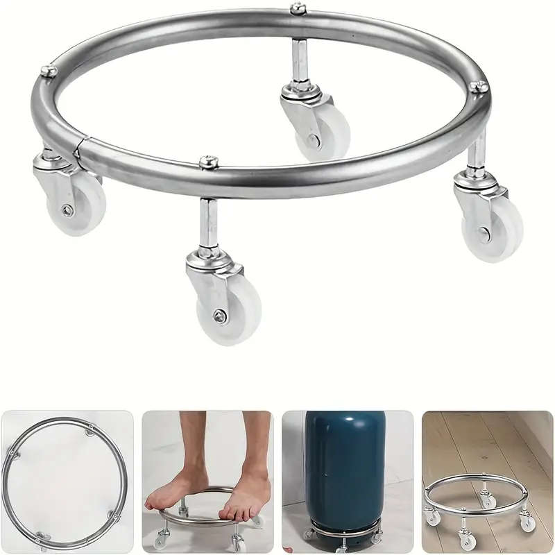 Durable Stainless Steel Gas Cylinder Cart with Wheels