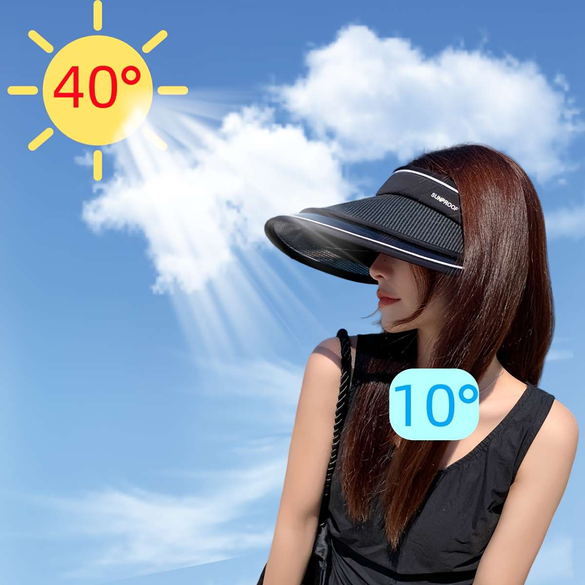 Unisex Summer Sun Visor Hats with UV Protection Breathable Nylon Design