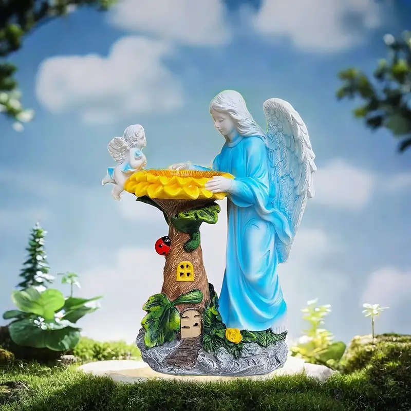 1 x Solar Angel Statue with Color Changing LED