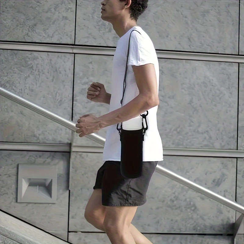 1pc Nylon Water Bottle Sleeve with Adjustable Strap Portable Protective Cover Holder for 550ml