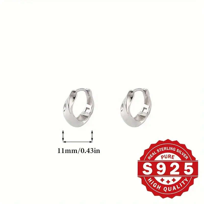 Women's Hoop Earrings Made from 925 Silver with Unique Twisted