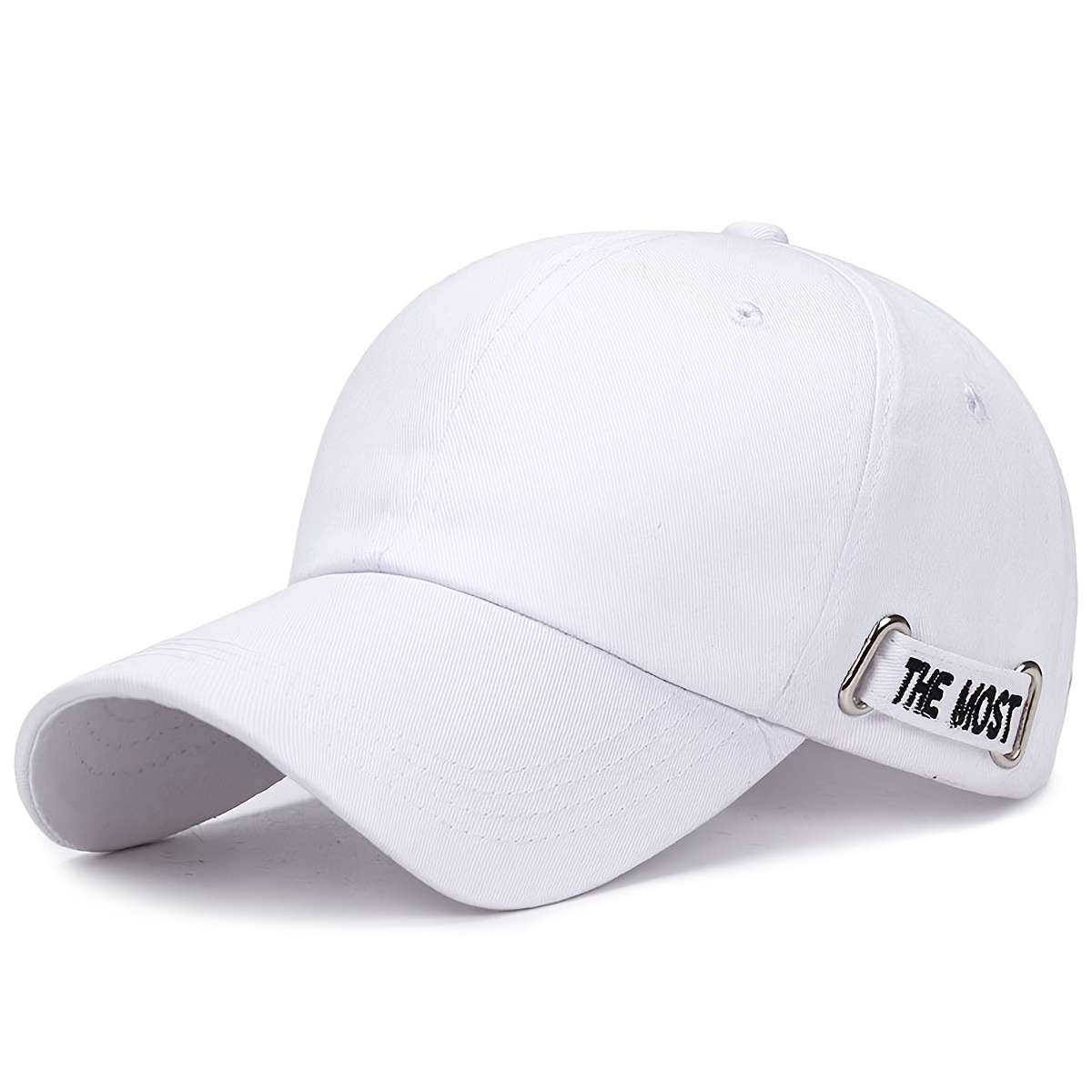 Unisex Fashion Embroidered Letter Solid Color Baseball Cap Lightweight Polyester Adjustab