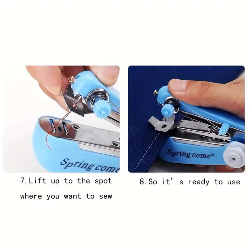 1pc Portable Small Hand Sewing Machine Home Multifunctional Simple Hand Pocket Handheld Micro Sewing