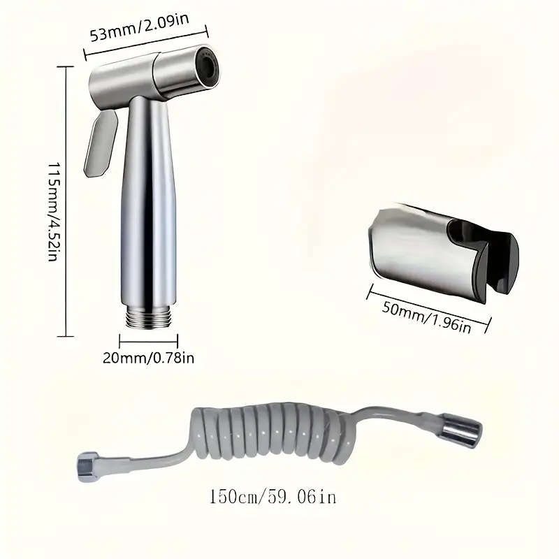3pcs High-Pressure Stainless Steel Handheld Shower Set