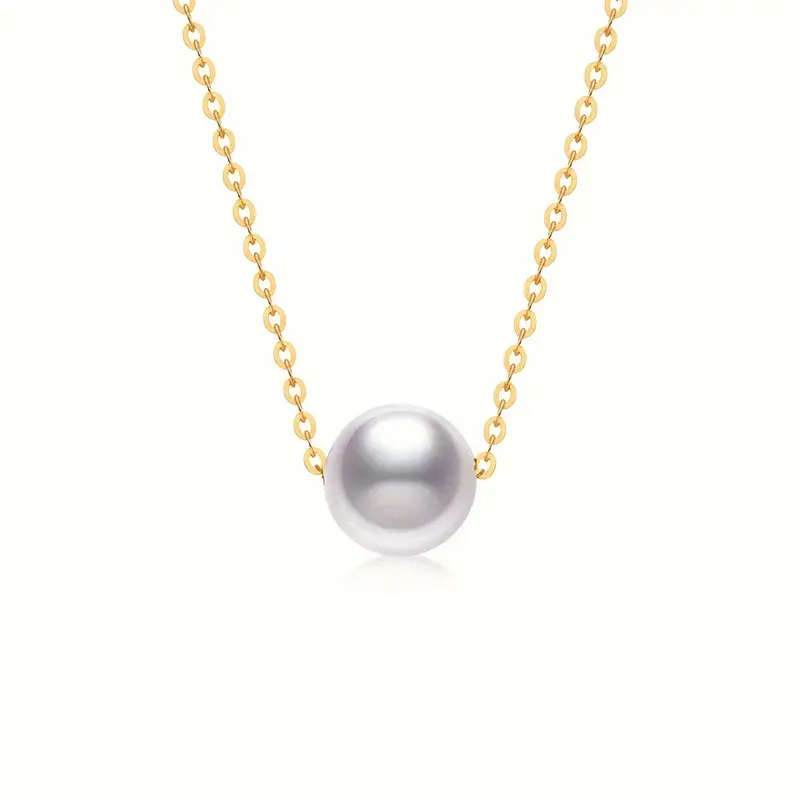 Golden-Tone Faux Pearl Pendant Necklace for Women