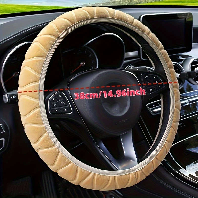 1pc Short Plush Steering Wheel Cover Without Inner Ring for Cars Suitable for Car Interiors Warm for