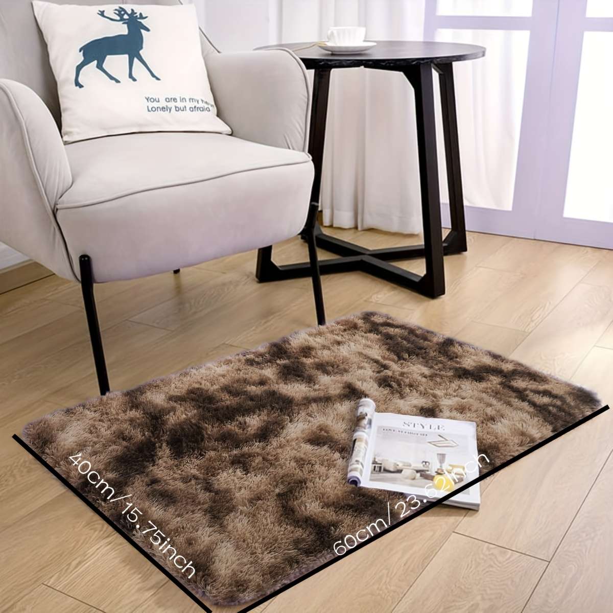 1Pc Tie Dye Brown 40x60cm 15.75x23.62inch Floor Mat