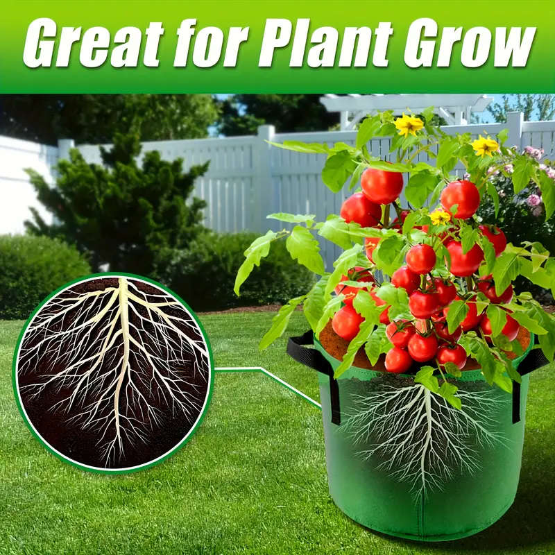 7-Pack Of 5-Gallon Thickened Felt Planting Bags