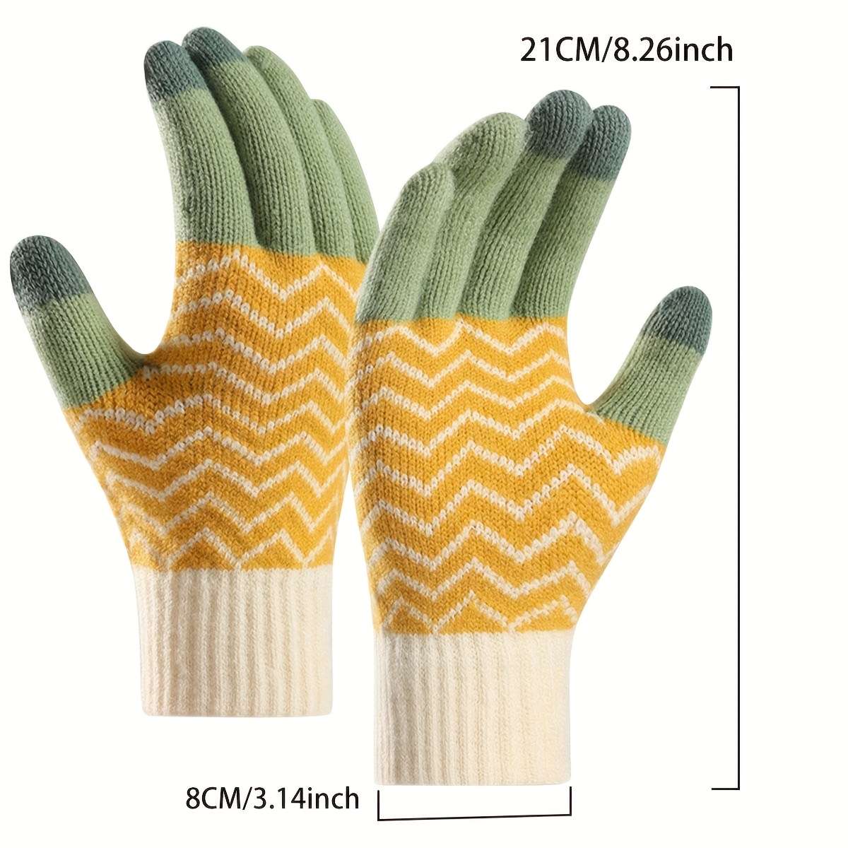 1 Pair Green Warm Gloves