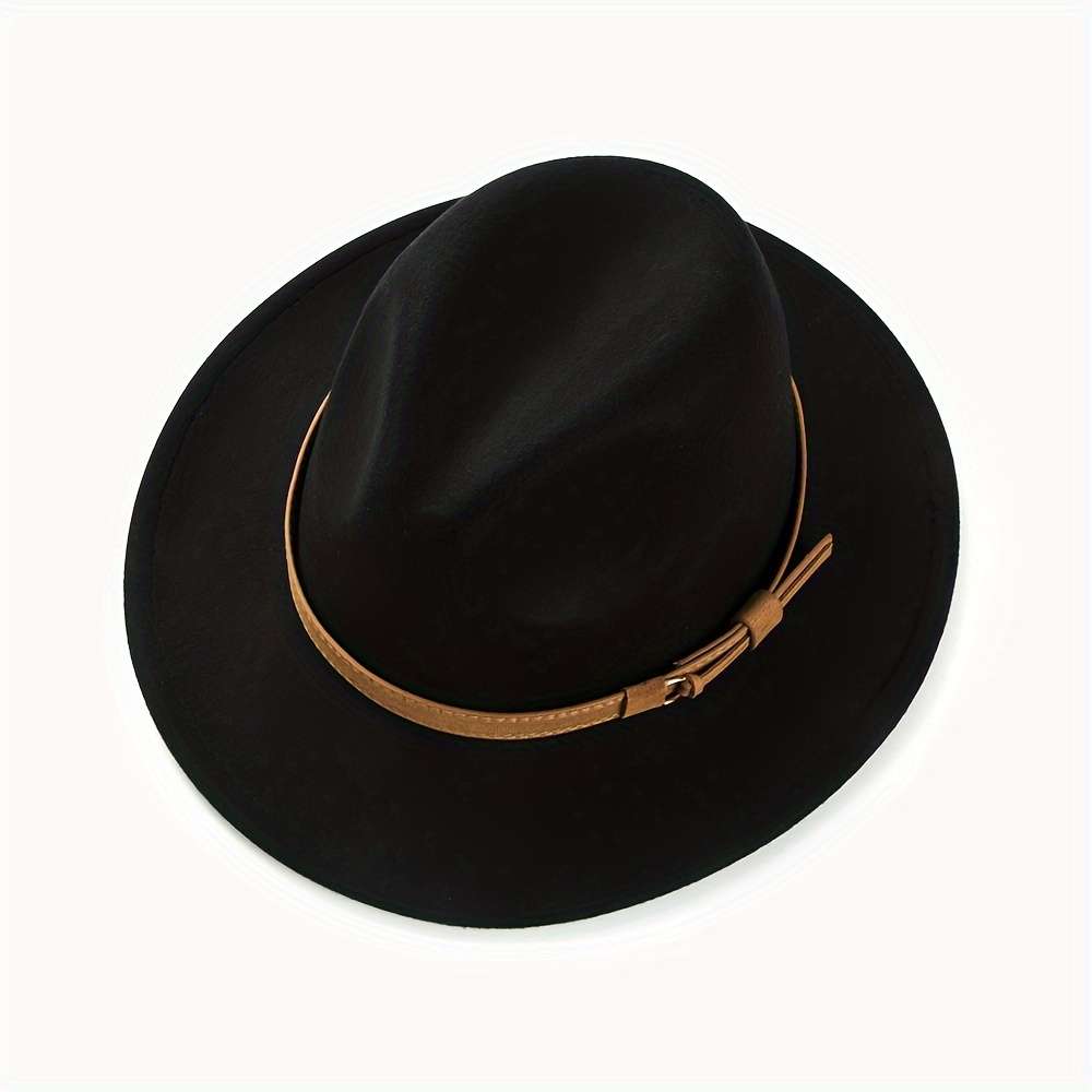 1pc Fashion Retro Top Hat Simple Wide Brim Jazz Hat