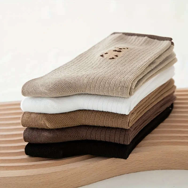 5 Pairs Of Mid-Calf Sports Socks For Women