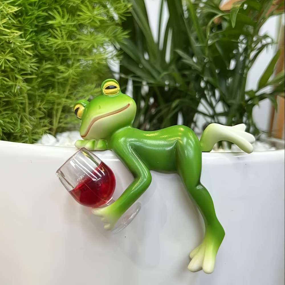 1pc 2D Flat Whimsical Frog Whimsical Green Frog Hanging Resin Decor Fun