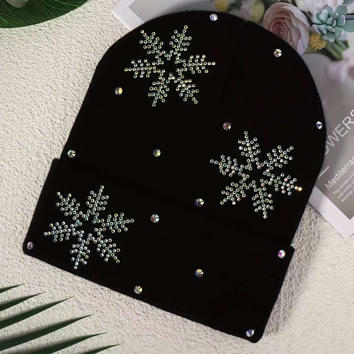 Black Beanie Sparkling Hat