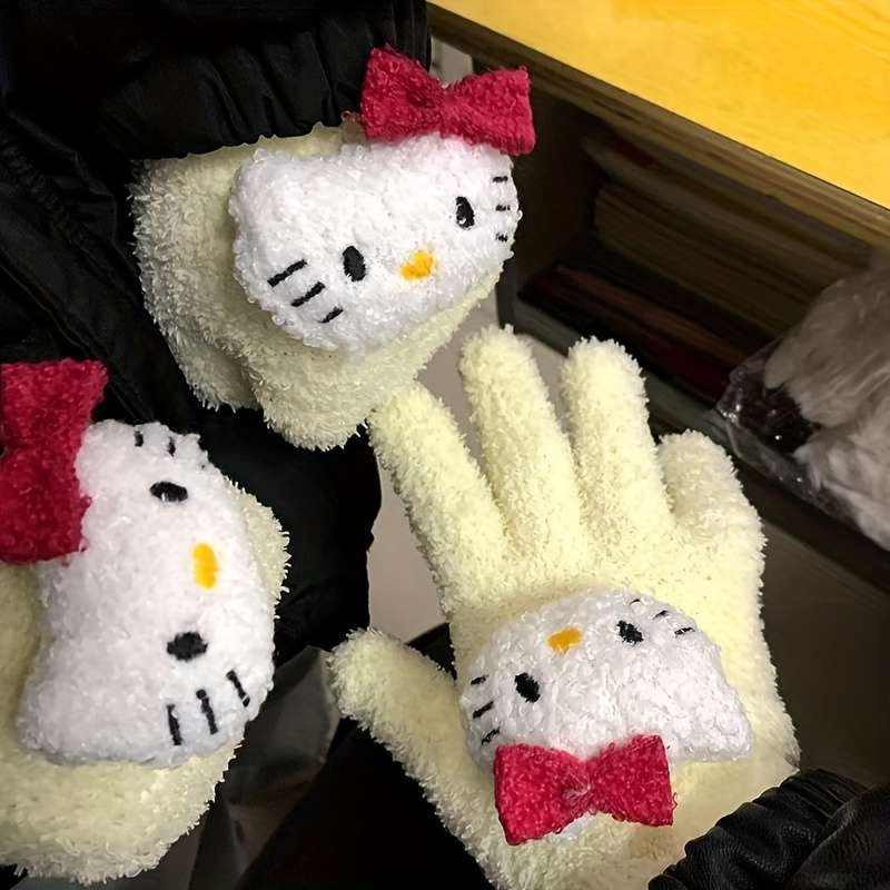 1 Pair Rose Red One Size Warm Gloves