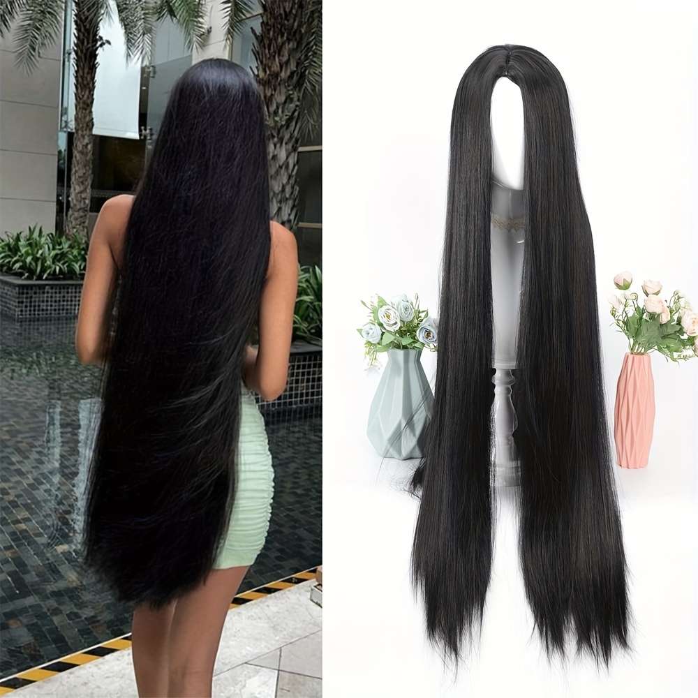 1Pc Black 101.6cm Fashion Design Wig