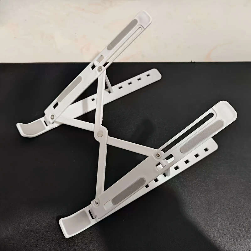 1pc Adjustable Laptop Stand with 7-Angle Tilt Portable Foldable ABS Plastic Helps Improve Airflow Id