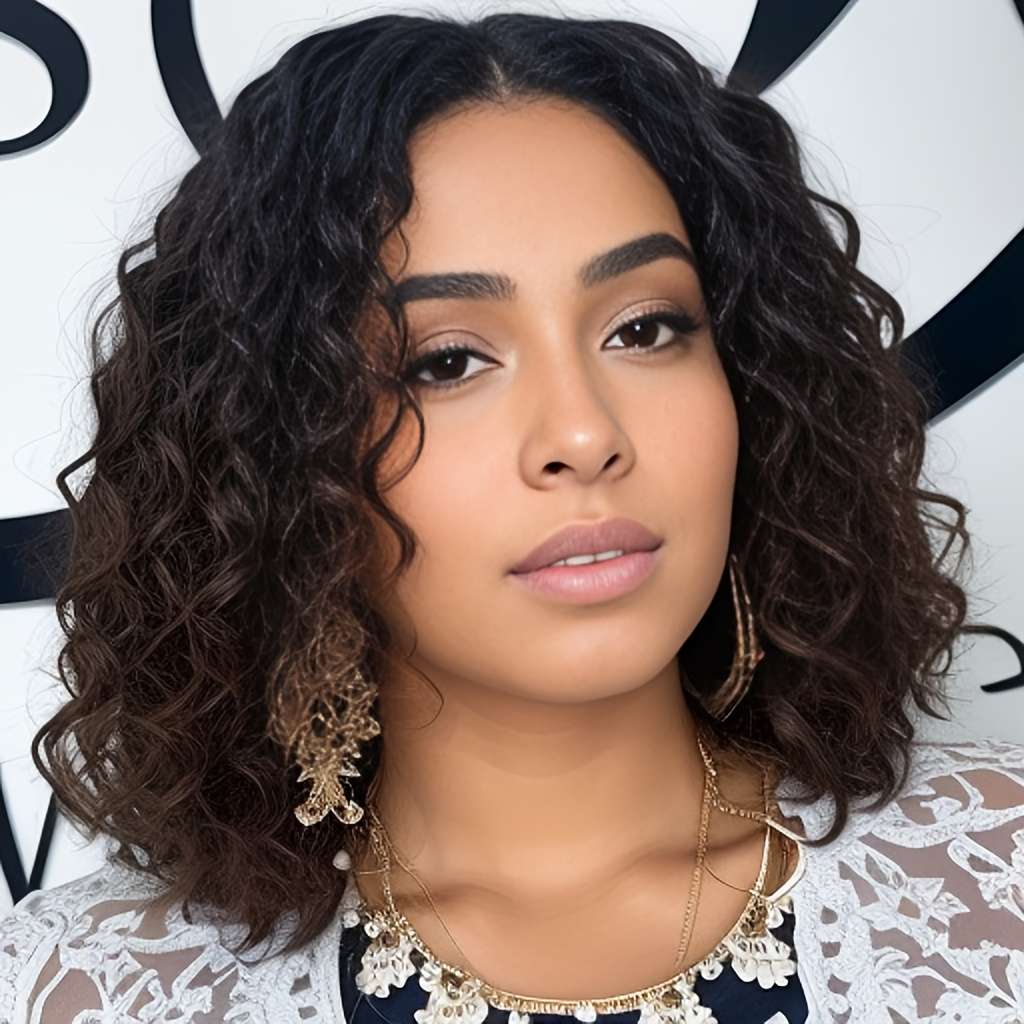 1Pc Black 35.56cm Fashion Design Wig