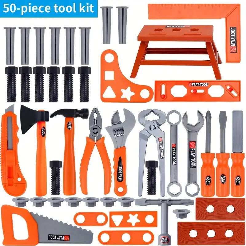 50pcs Youngsters's Simulation Home Play Tool Box Puzzle Toy Combination Boy Simulation