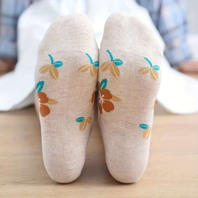 5 Pairs Of Mixed Colors One Size High Elastic Socks