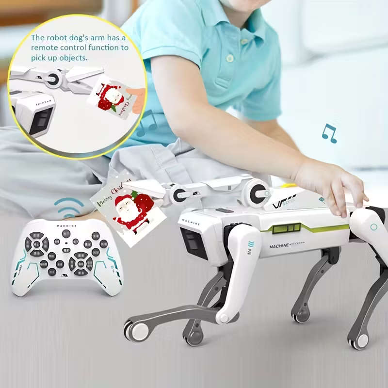 AI Smart Interactive Intelligent Dog Robot with Remote Controlled Arm