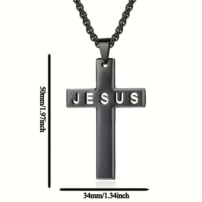 1 Piece Black Jesus Theme Pendant