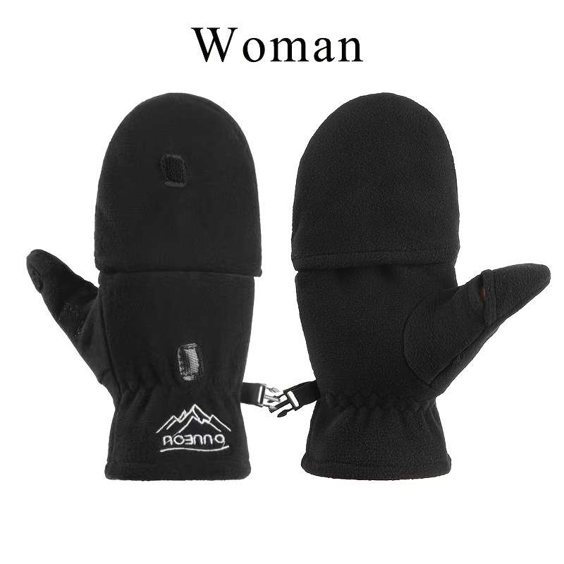 1 Pair Men Gray Warm Gloves