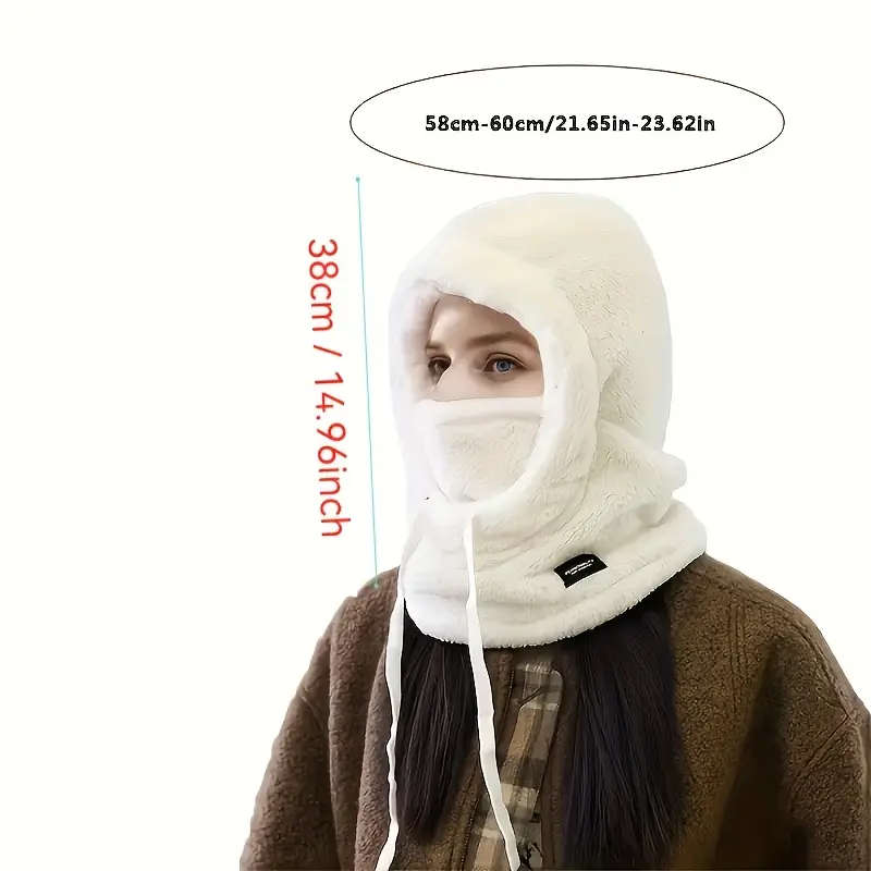 1 Piece Women's Winter Wool Hooded Scarf