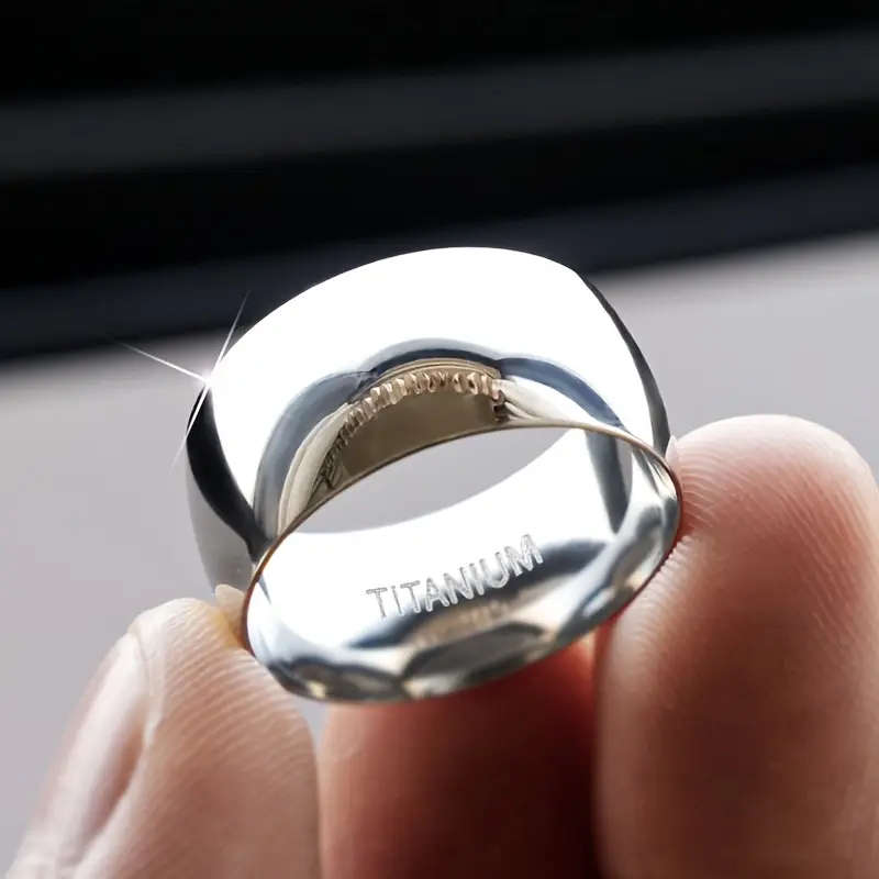 Titamium 8mm Mens Fashion Ring, Durable, Modern