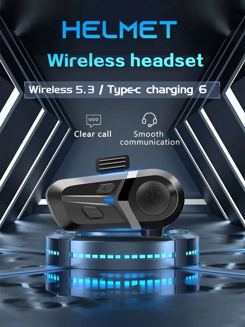 Wireless Motorcycle Helmet Headset with Noise Cancellation