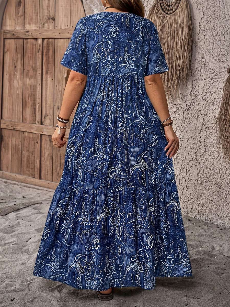 Women S Dress Color Blue Size 5Xl