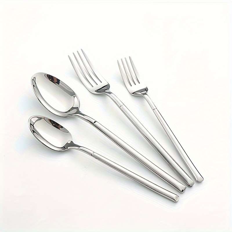 5pcs Home Kitchen And Restaurant Stainless Steel Tableware Knife Fork And Spoon Set Kitchen
