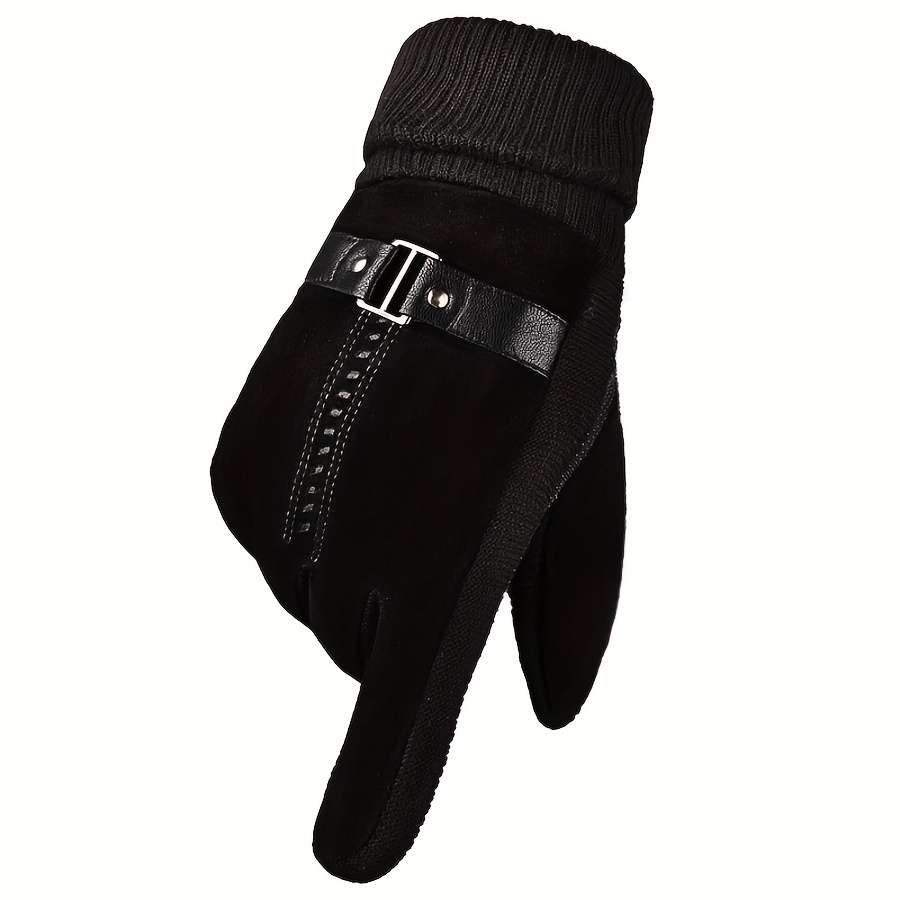1 Pair Black Warm Gloves