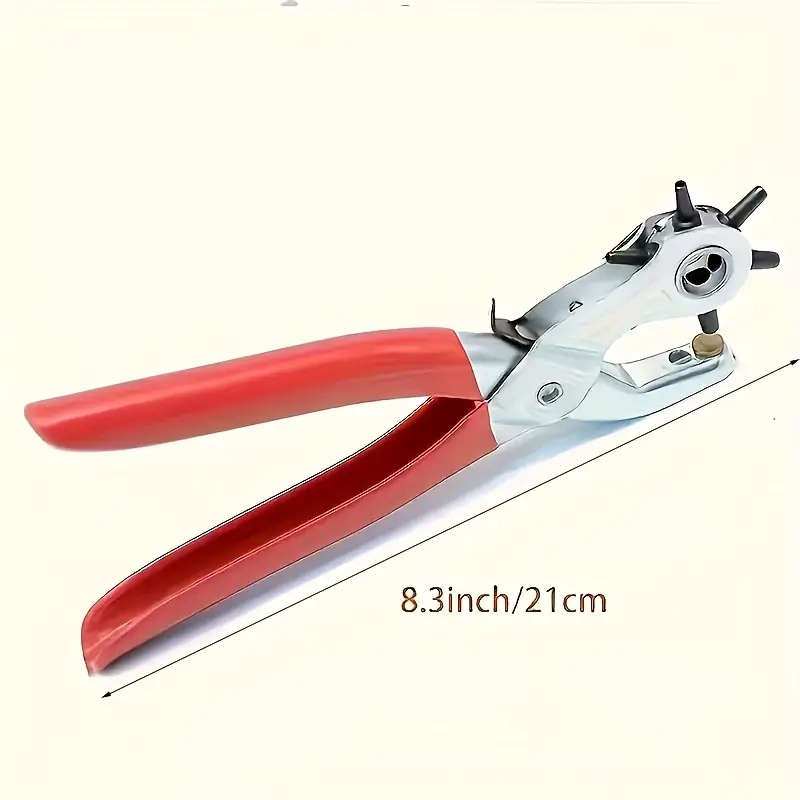 1pc Carbon Steel Revolving Leather Hole Punch Plier Multi-Size Puncher Tool for Belts Watch Bands St