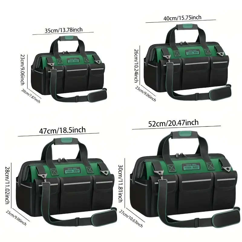 1pc Professional Waterproof Tool Bag Durable Metal Tool Organizer Multi-Pocket Storage Portable Hand