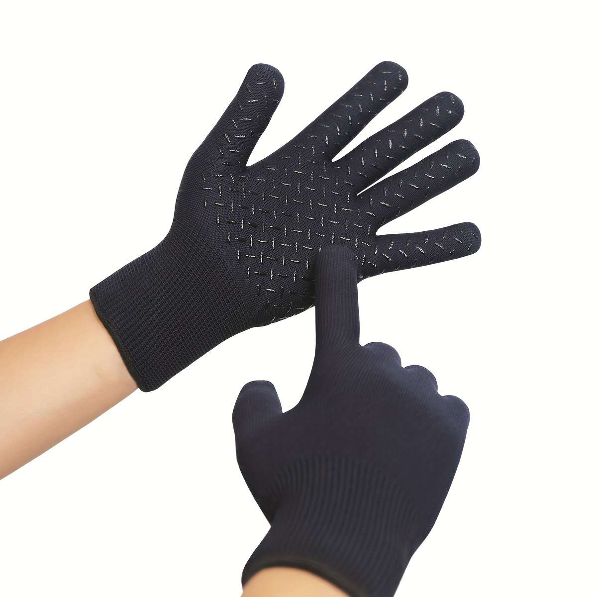 1 Pair L Style Navy Blue Warm Gloves