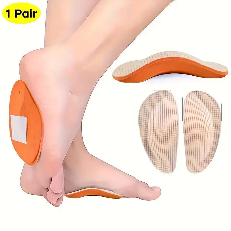 2pcs EVA Arch Support Insoles Comfortable Half-Sized Pads with Textured Surface Shock Absorption Bre