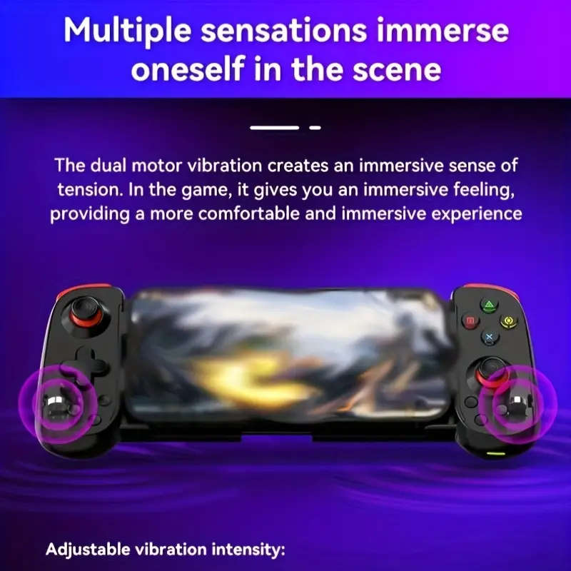 Wireless Mobile Game Controller with Dual Vibration