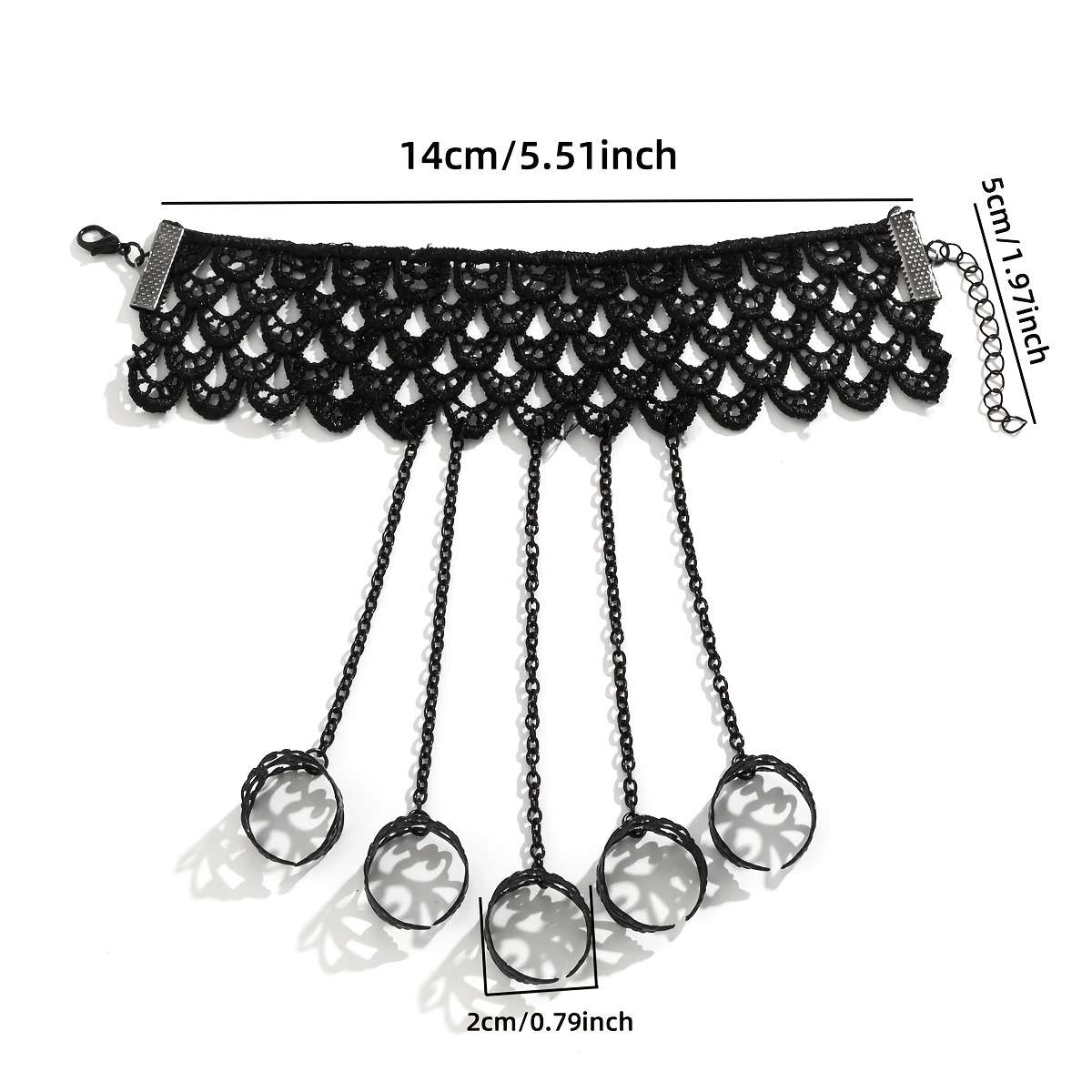 1 Pair Black Lace Fingerless Gloves