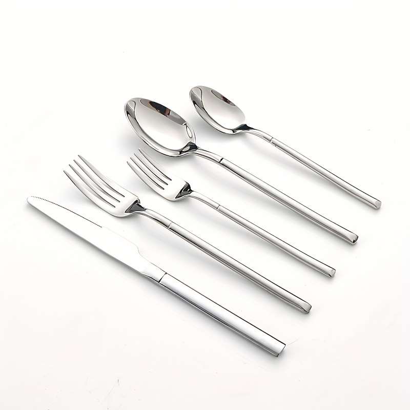 5pcs Home Kitchen And Restaurant Stainless Steel Tableware Knife Fork And Spoon Set Kitchen