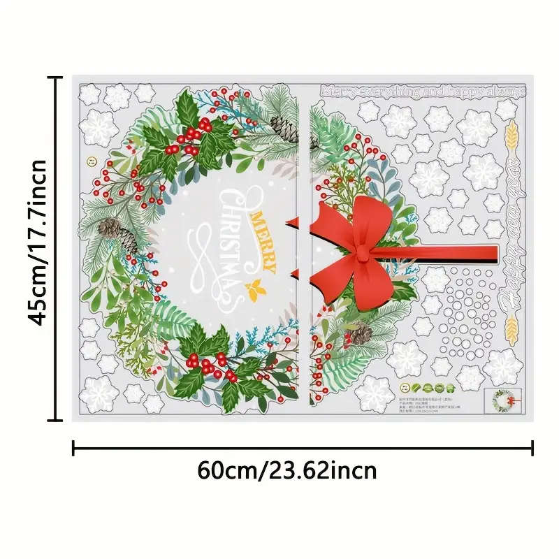 Christmas Window Decorations Static Window Stickers With Merry Christmas Text
