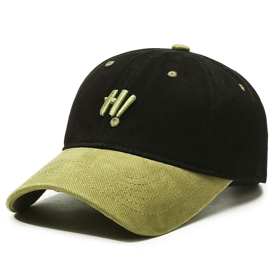 1pc Everyday Practicality Adjustable Two-Tone Baseball Cap with Embroidered Logo Lightweight Su