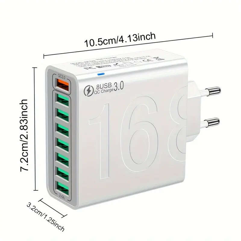 1pc Multiport Fast Charging USB Wall Phone Charger Adapter QC 3.0 USB Phone Charger for iPhone