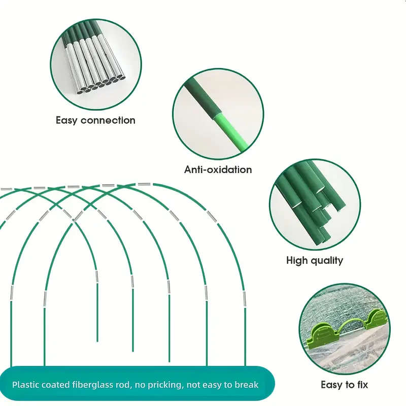 36 Solid Fiberglass Rods And 18 Iron Pipe Support Frames