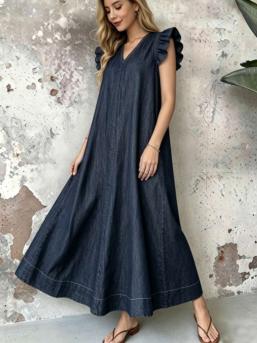 Women S Dress Color Deep Blue Size 5Xl
