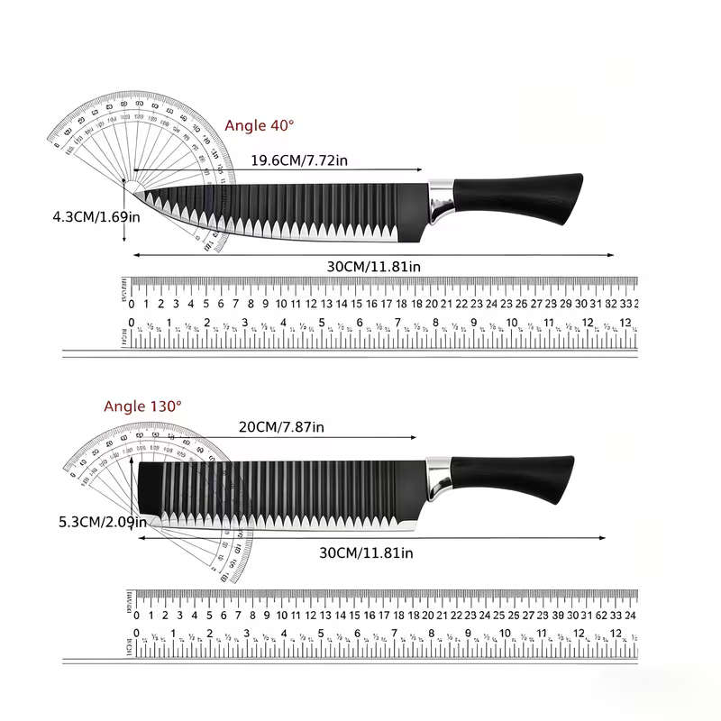6Pcs Stainless Steel Textured Knife Set