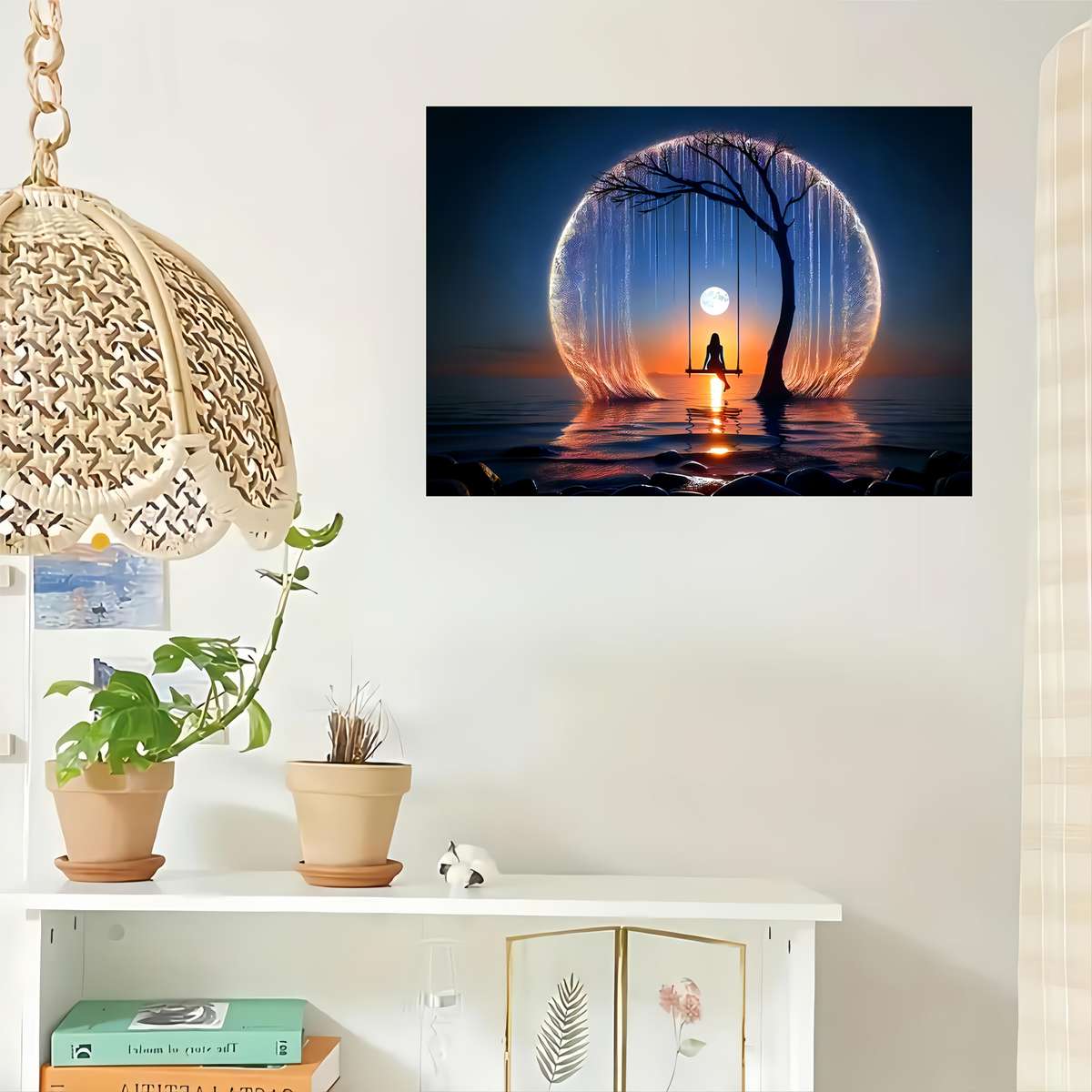 1000pcs of a Jigsaw Puzzle Featuring a Bright Moon Over The Sea a Challenging DIY Br