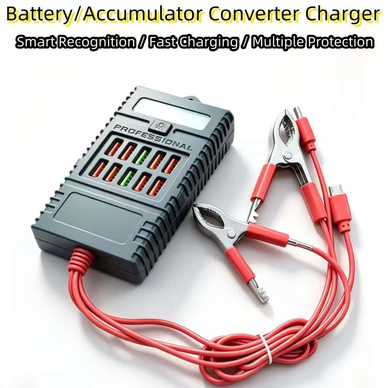 10USB Port Charger Multi-Function Fast Charging Connector Alligator Clip Charger