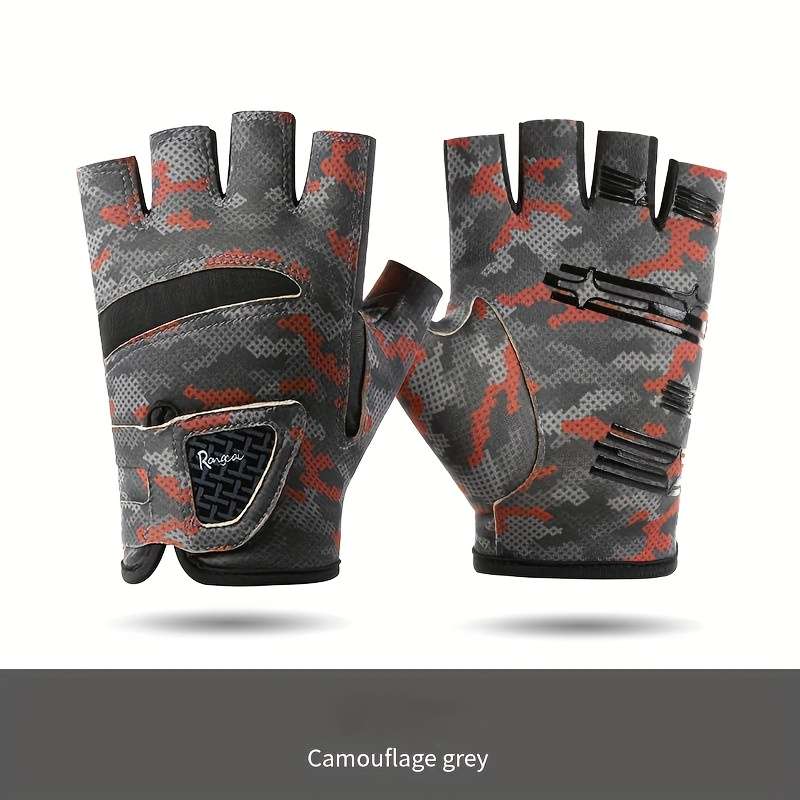 1 Pair Camo uflage Grey Size M Outdoor Sports Gloves